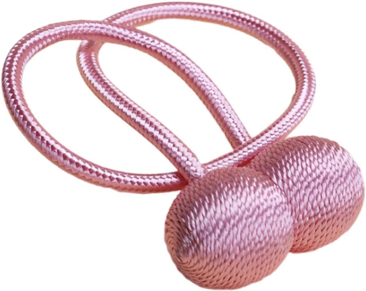 Gordijn Tiebacks - Magneet Houder - Gordijnen Strikken - Eenvoudige Bevestiging - 47 cm - Roze