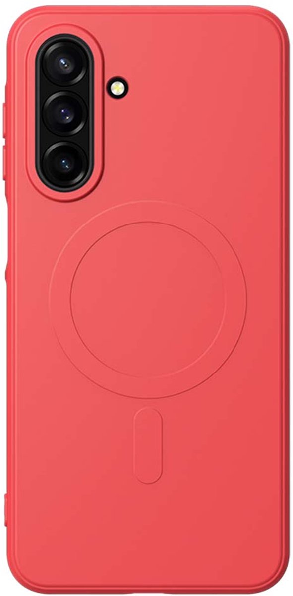 Bigben Connected, Hoesje Geschikt voor Galaxy A17 4G 5G Silicone Soepel Soft Touch Magneet, Rood