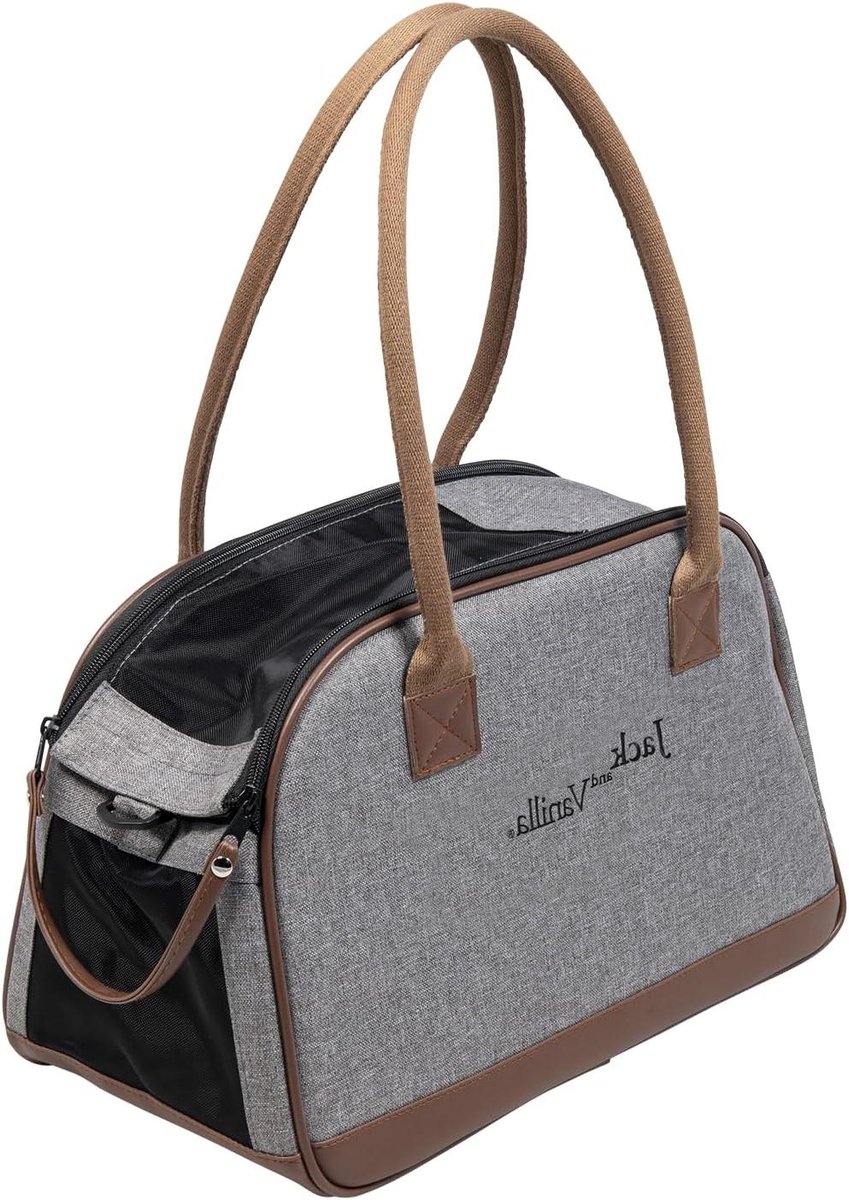 Draagtas Huisdier - Reismandje - Comfortabel Reizen - Ventilatie en Veiligheid - 41x20x25 cm - Grijs Bruin