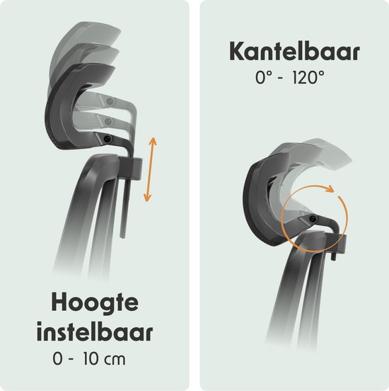 LifeGoods Ergonomische Bureaustoel - NEN1335-gecertificeerd - Gamestoel - 150kg - Office Chair - Volwassenen - Kantoorstoel - Hoofdsteun - Zwart/Chroom