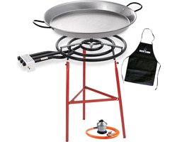 Grote Paella Pan Set 60cm met Versterkte Poot en Gasaccessoires