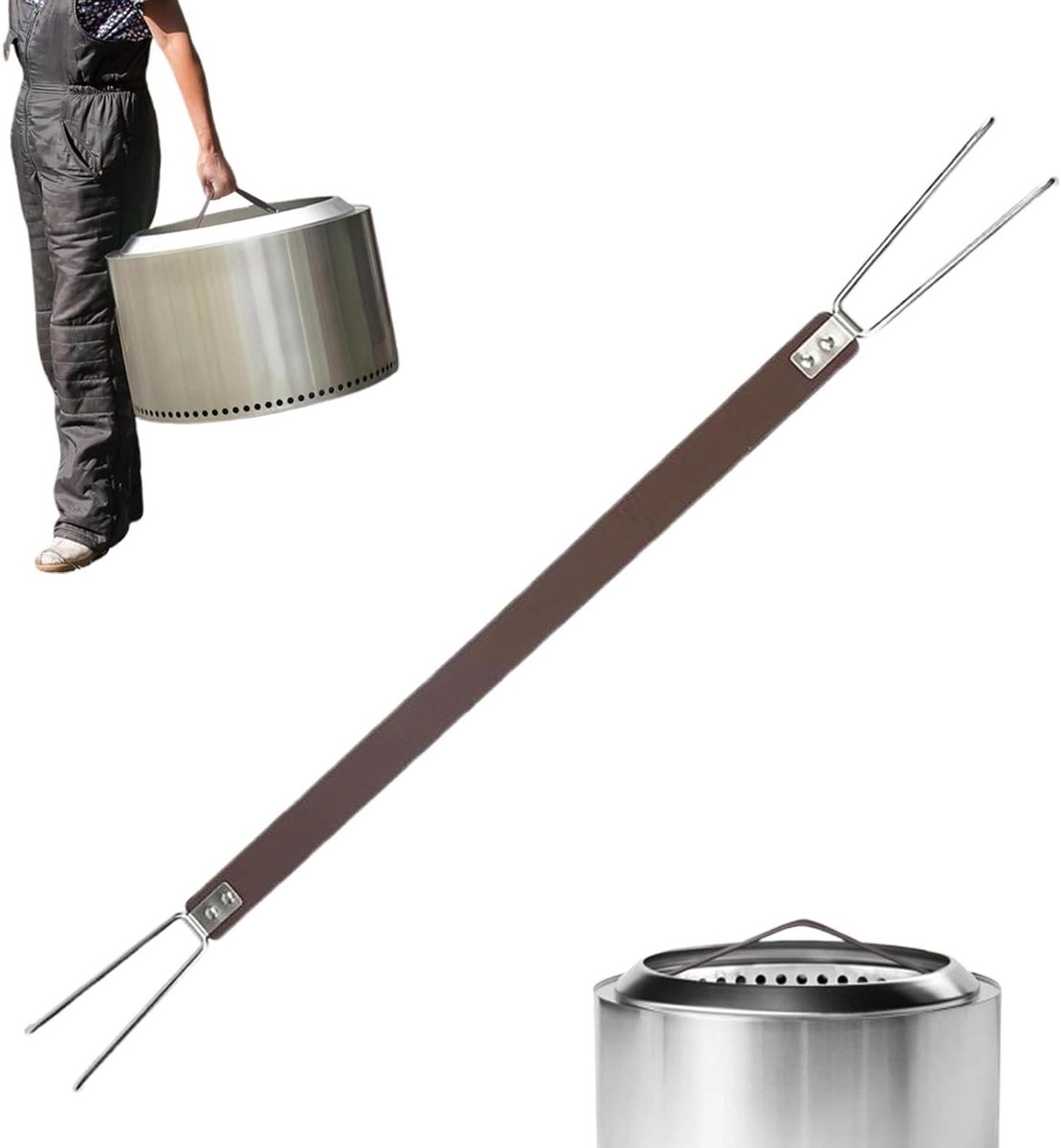 Vuurplaats Handvat - Draagriem Haken - Veilig Vervoer - Gereedschapsvrij Gemak - Tot 69 cm - Zwart