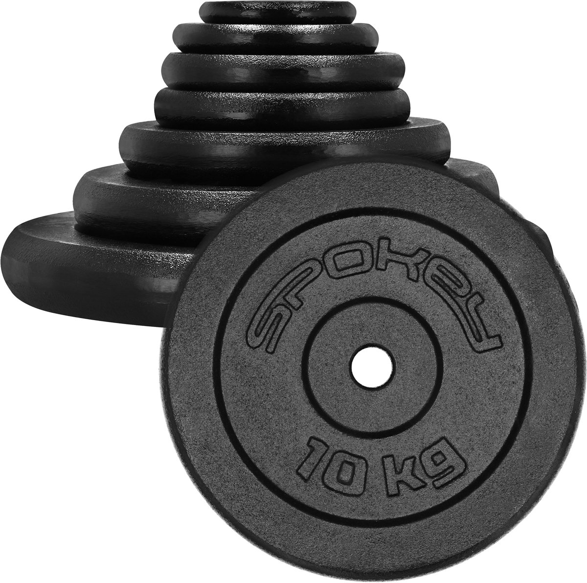 Spokey SINIS Haltergewichten - Zwart - 10 kg - Gietijzer - 28 mm