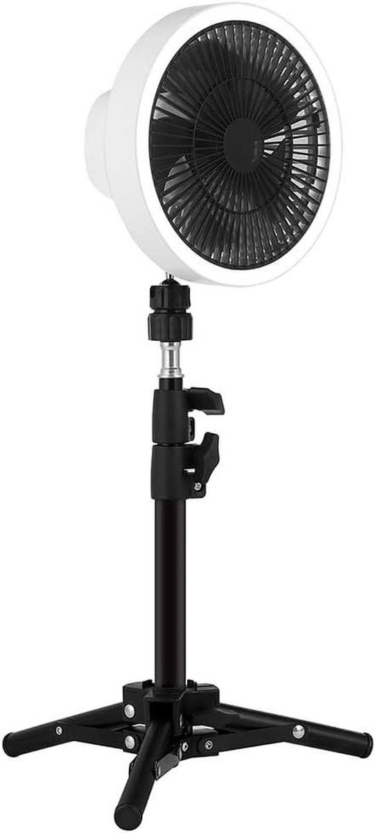 Verticale Ventilator - Oplaadbare Staande Fan - Buiten Gebruik - Met Nachtlampje - 18 x 18 x 10 cm