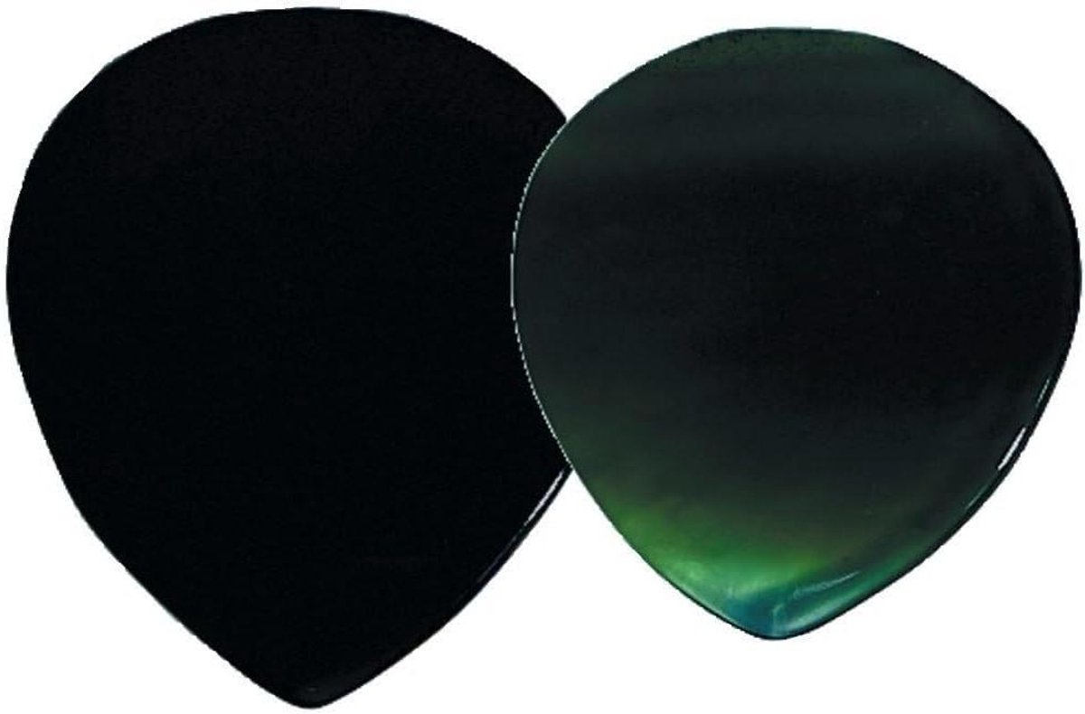 Plectrum - Gitaar accessoire - Muziek maken - Natuurlijke steen - Groot formaat - Blauwgroen