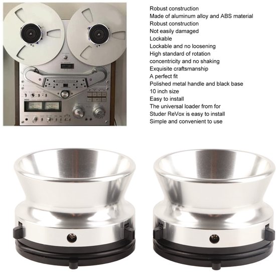 aladdien - NAB-naafadapters - 10in Reel to Reel Tape Opener - Hoogwaardige Aluminium Legering - Zilver - Onderdeel voor Studer en Akai - Geschikt vo.. van Aladdien — afbeelding 3