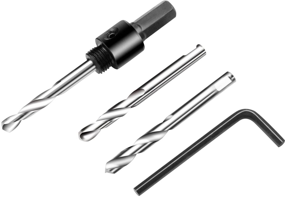 aladdien - Hole Saw Set - 4-delige boor set - Perfect voor houtbewerking - 14-200mm boorgaten - Stevig en duurzaam - Geschikt voor professionals - I..