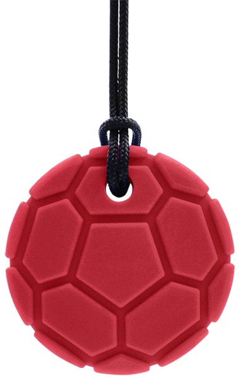 ARK Therapeutic kauwsieraad voetbal rood XT - bijtketting voor kinderen.