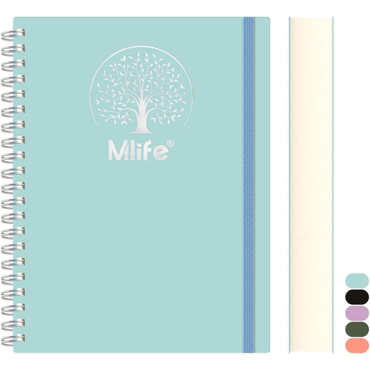 aladdien - Notitieboek B5 - Spiraal notebook - 300 pagina's - Blauw - Gelinieerd papier - Geschikt voor school en kantoor - 17,7x25cm