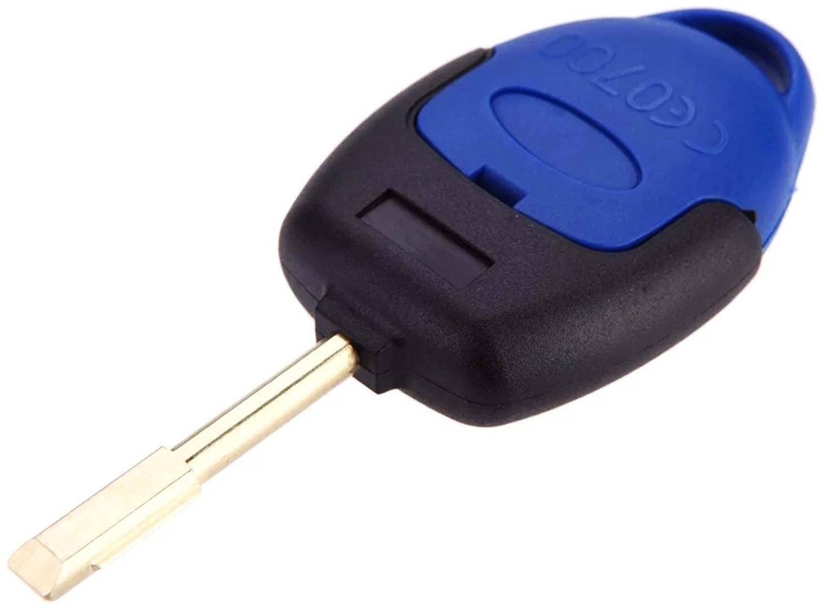 ONF3 - Style 3 Button Flip Remote Key Fob Case - Vervangingssleutel - Geschikt voor Ford - Blauw - 433 MHZ - Sleutelhouder - Voor Monde...