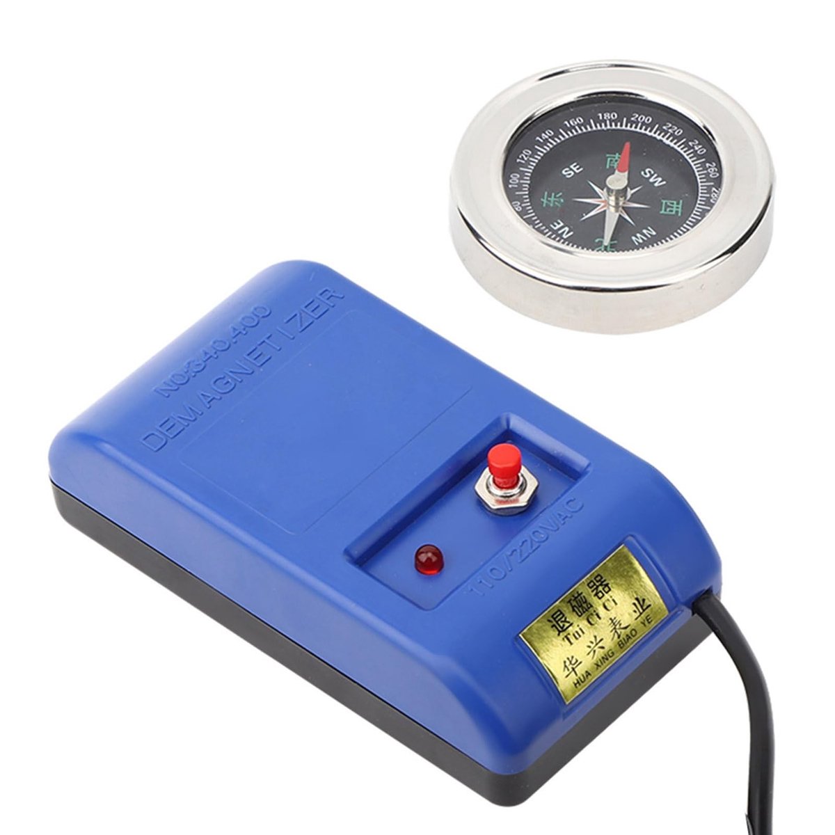 aladdien - Elektrische Horloge Demagnetiseerder - Kompasfunctie - Effectief voor horloge reparatie - Blauw - Voor mechanische horloges - 110V-220V