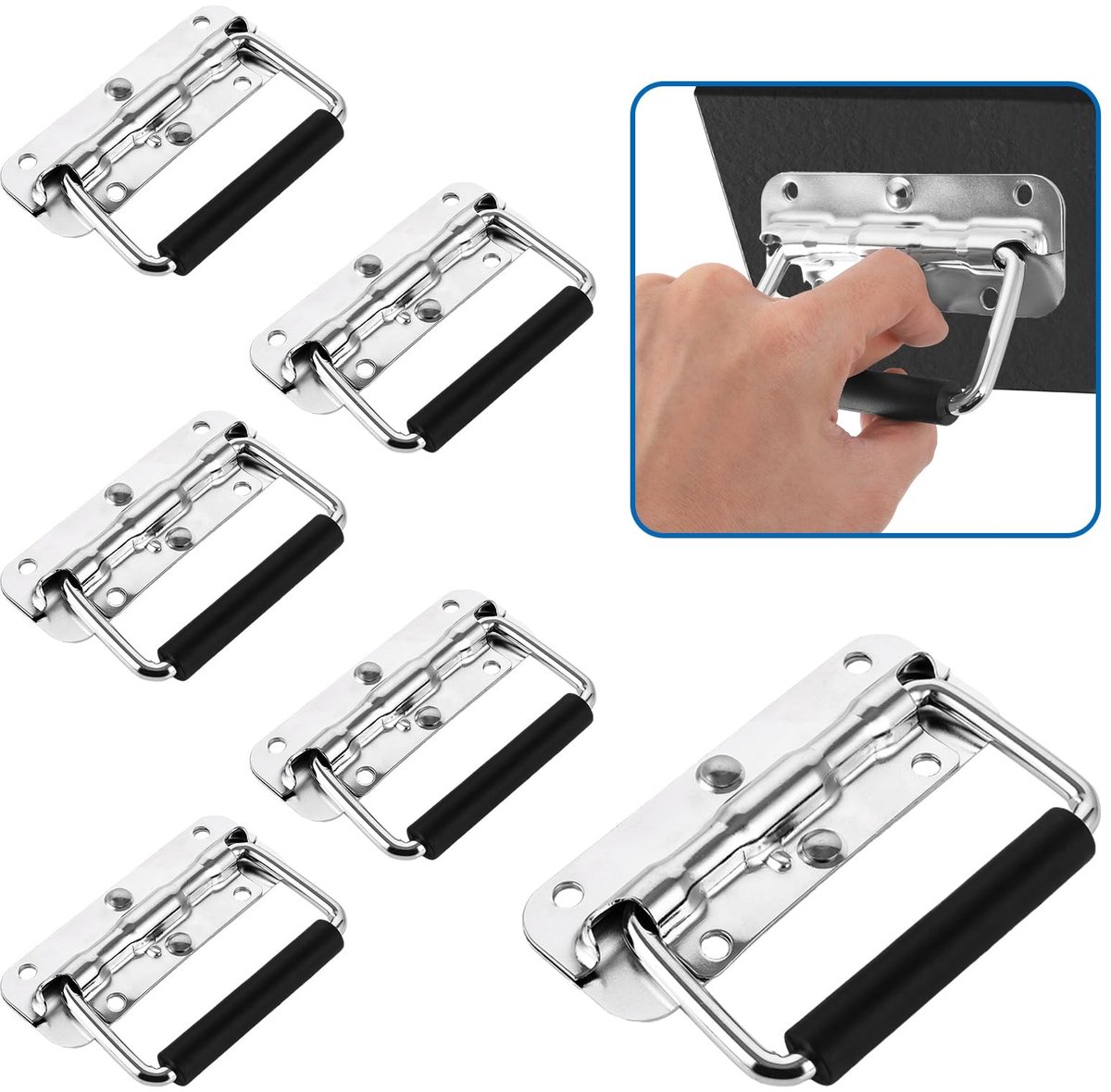 aladdien - Vouwhandgreep - Handgreep - Ergonomisch en Lichtgewicht - Zilver - Opvouwbare Handgrepen - Voor Hardwaredozen - 110mm