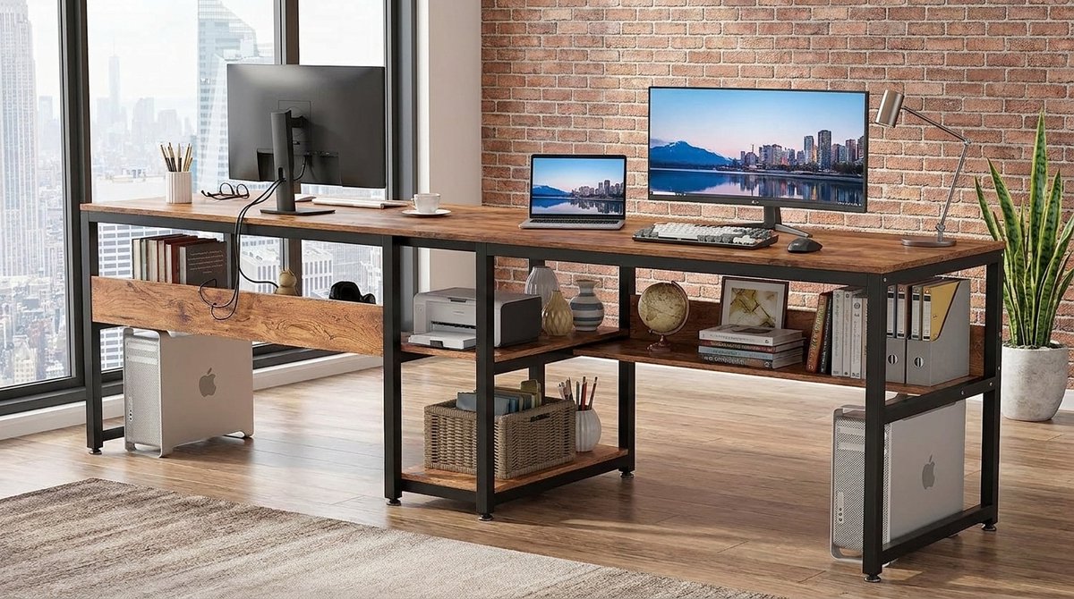 Luxe Bureau – Zwart – 200 cm – Industrohome