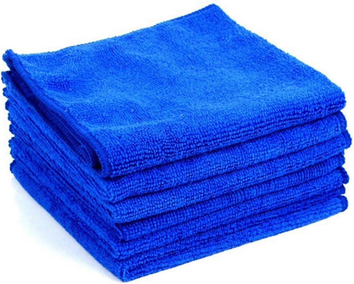 Microvezel Handdoeken - Poetsdoeken Set - Auto Reinigen - Zonder Krasgevaar - 4 Stuks - Blauw