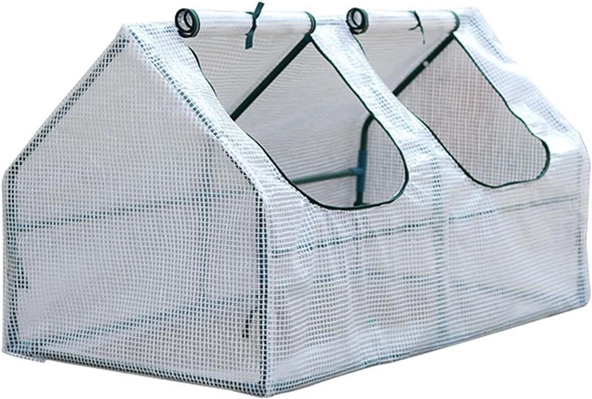 Kweekkas Buiten - Plantenserre Tuin - Optimale Plantengroei - Rolluikdeur Ontwerp - 120x60x60cm - Transparant