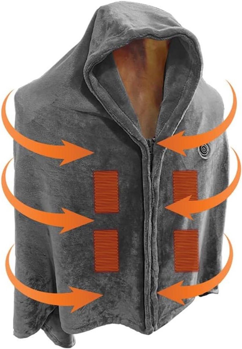 Verwarmde Deken - Elektrische Plaid - Warm Blijven - Snelle Verwarming - 150x80 cm - Grijs