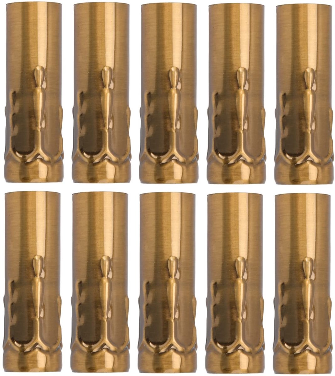 aladdien - Kaarslamphouder Buis - E14 Accessoires - Premium ijzer - Kristallen Kroonluchter - Scheurpatroon - Perfect voor verlichting - 10 Stuks