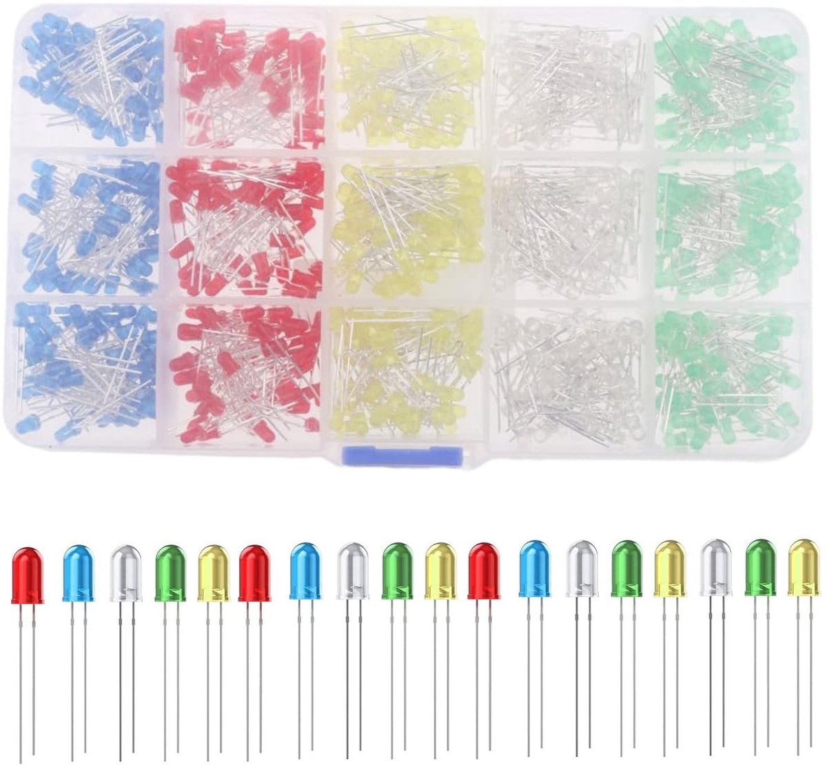 ONF3 - 750 Stks LED Diodes - Assortiment Kit - 3 MM Ronde Diodes - Lichtgevende Componenten - Meerdere Kleuren - Geschikt voor Elektronica