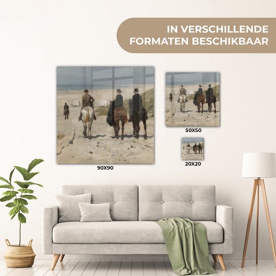 Peinture sur verre - Balade matinale le long de la plage - Peinture d'Anton Mauve - 50x50 cm - Peintures sur Verre Peintures - Photo sur Glas