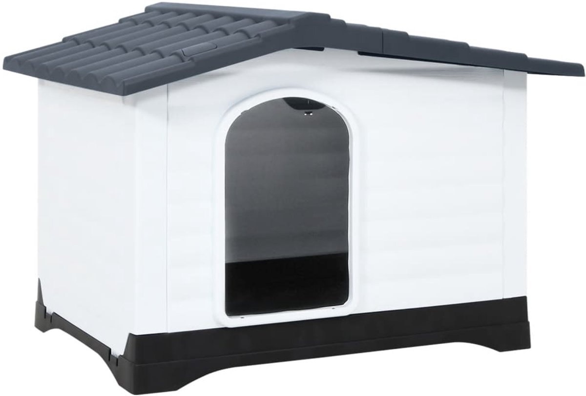 Huisdierhuis - Hondenhok - Voor Honden – 90.5x68x66 cm - Waterdicht - Met dak - Grijs