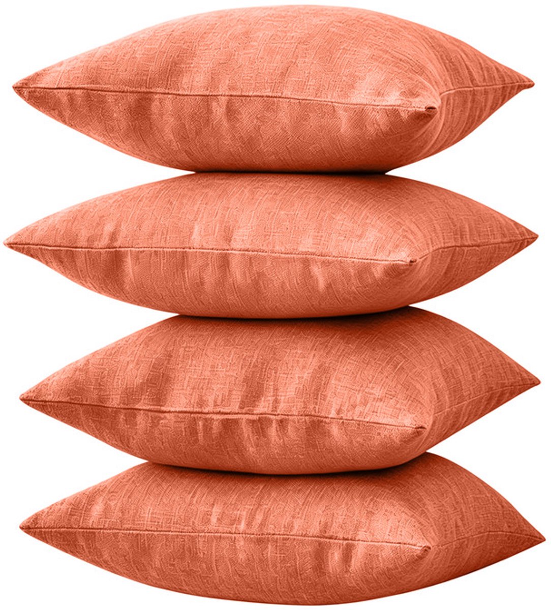 Set van 4 kussenhoezen met linnen, modern decor, effen en neutraal design, geschikt voor s