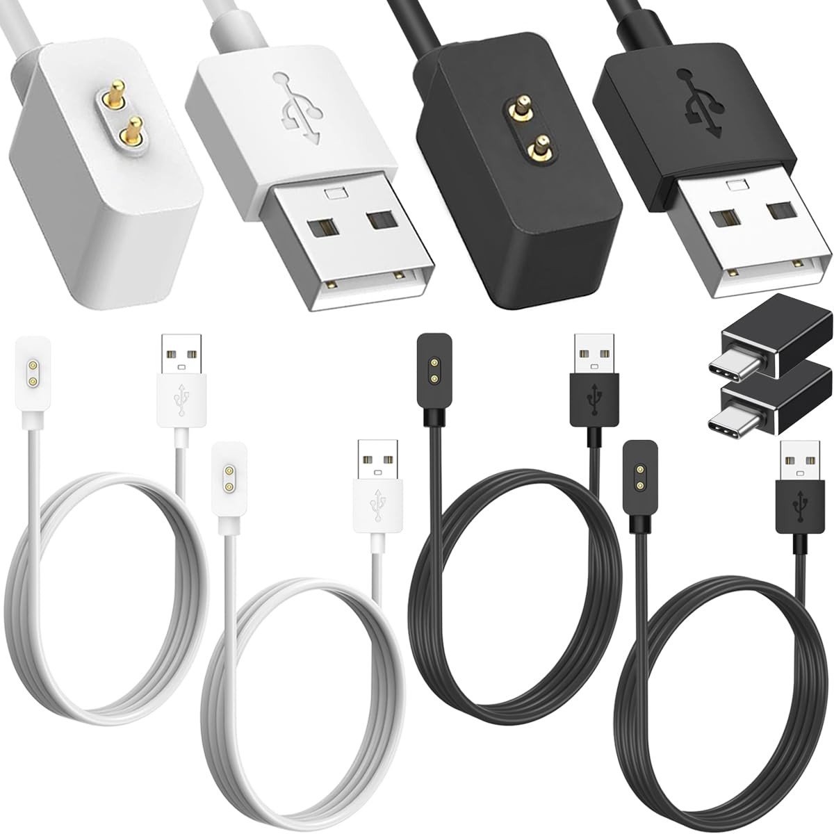 SPHProducts - Magnetische Oplaadkabel - 4 stuks oplaadkabel voor smartwatch - voor Xiaomi Mi Band 9/8 - compatibel met Redmi Watch 4/5 - opladen