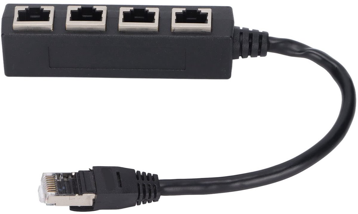 aladdien - RJ45 Ethernet-splitterkabel - Netwerkuitbreiding - 1 naar 4 Vrouwelijk - 1 Meter - CAT7 Compatibel - Ideaal voor Thuiswerk -
