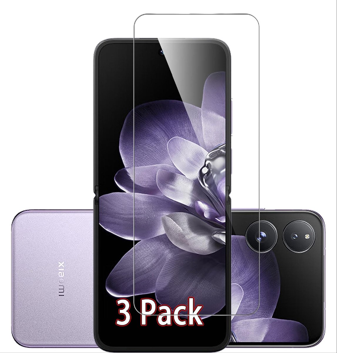 ONF3 - Schermbeschermer - Flexibele TPU - Ultradun en krasbestendig - Geschikt voor Xiaomi Mix Flip - Oliebestendig - 3-pack