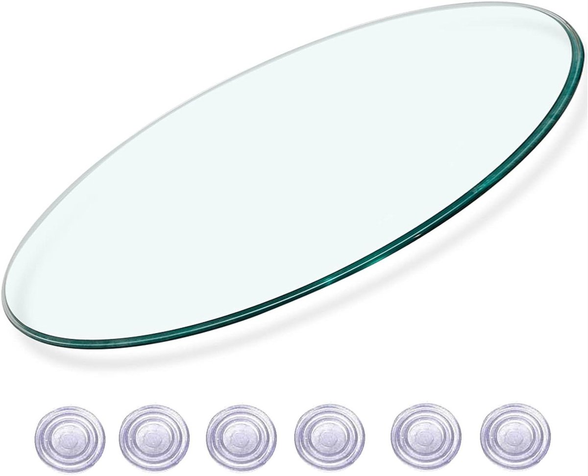 Rond Tafelblad - Glazen Plaat - Tafel Oppervlak - Gehard Glas - 8mm Dik - Transparant