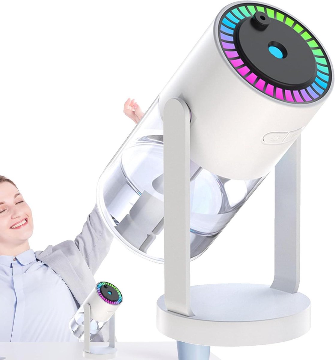 Luchtbevochtiger Sterrenprojector - Nachtlampje Mistmaker - Verbeter Luchtkwaliteit - Schudkop Functie - 280 ml Tank - Wit