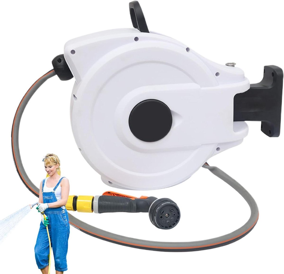 Intrekbare Tuinslang - Automatische Slanghaspel - Tuin en Auto Wassen - 180° Draaibaar Mechanisme - 10/15 meter - Kastanjebruin