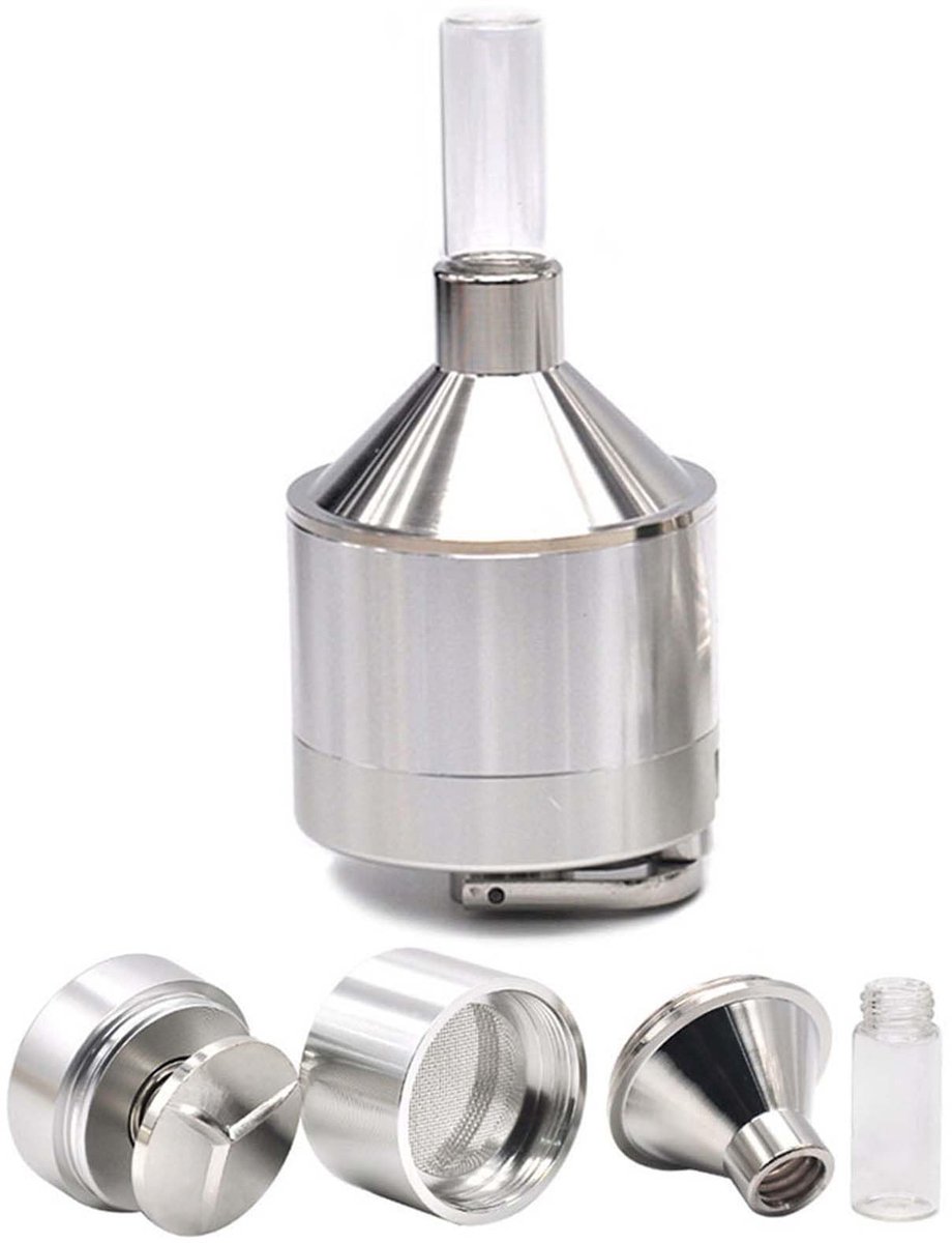 SolidChoice - Handmatige Aluminium Koffiemolen - Glazen Fles en Filter - Ideaal voor Kruidenslijpen - Perfect voor Thuisgebruik - Voor Koffie en Spece