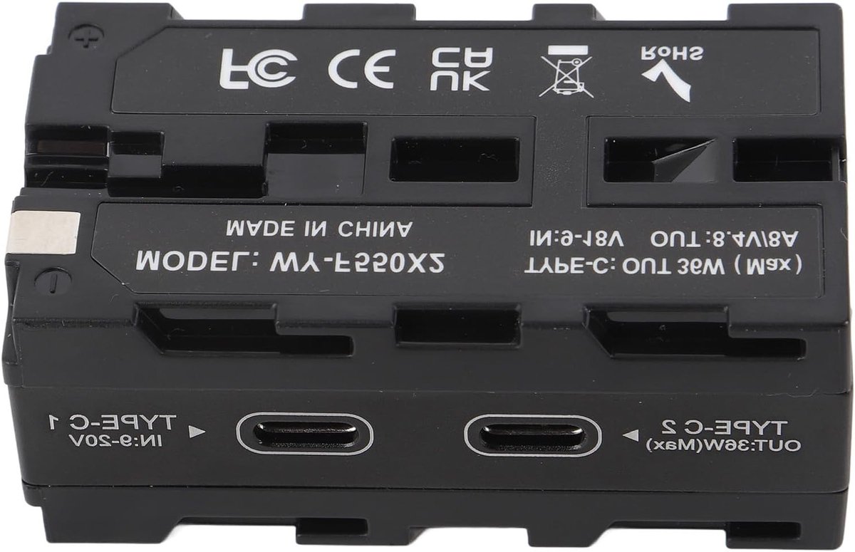Dual Sided NP F Dummy Battery Adapter met Digitale Spanningweergave en Type C PD Output voor Camera's en Accessoires