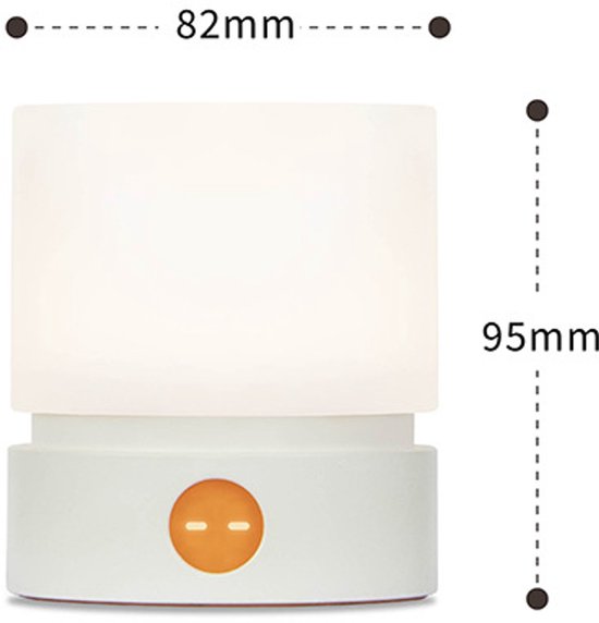 LED-nachtlampje, aanraakgevoelig nachtlampje - tafellamp, traploos dimbare LED-nachtlamp Geschikt voor de slaapkamer, draagbare verlichting, geschikt Geschikt voor babykamers, kinderkamers, kantoren en gangen - wit. — afbeelding 2