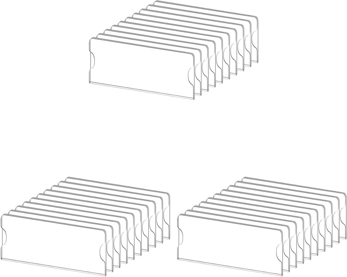 Naambordjes Acryl - Bordjes Displays - Kantoor Organisatie - Diepe U-vormige Kromming - 2 x 8 inch - Transparant