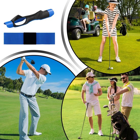 Golfgreeptrainer - Golfhulp Grip - Golfswing Verbeteren - Ergonomische Vorm - 15.5 cm - Blauw van Merkloos — afbeelding 4
