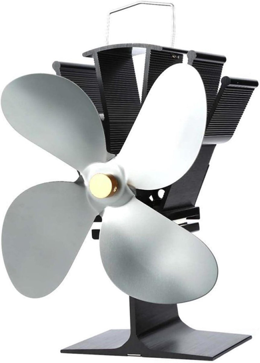 Houtkachel Ventilator - Warmteverdeler Open Haard - Warmte Circuleren - Zonder Elektriciteit - 195 cm Hoog - Grijs