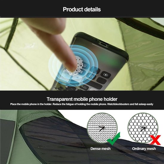 Pop-up Tent - Kampeertent Slaaptent - Outdoor Kamperen - Snelle Installatie - 220 x 105 x 75 cm - Legergroen — afbeelding 4