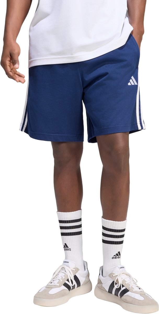 adidas Sportswear Essentials 3-Stripes Single Jersey Short Heren Blauw