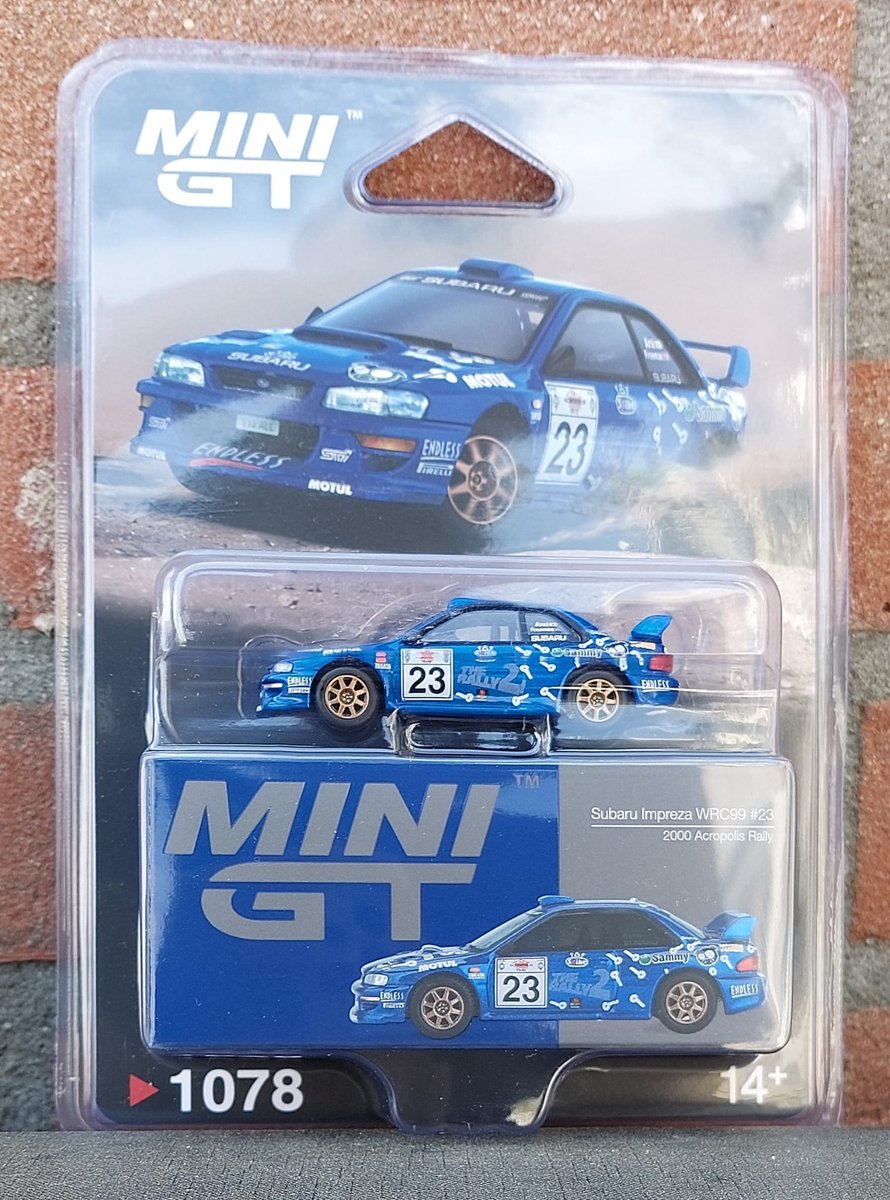 MiniGT 1/64 2000 Subaru Impreza WRC99 Acropolis Rally #23, blue nr 1078