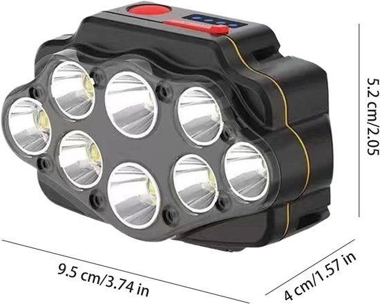 VHV - Fietsverlichting LED Voorlicht - LED Koplamp Fiets voor Nacht Rijden - 8 LED, waterbestendig ontwerp - voor Mountainbike, Racefiets, Stadsfiets, E-bike en Woon-Werkverkeer — afbeelding 2