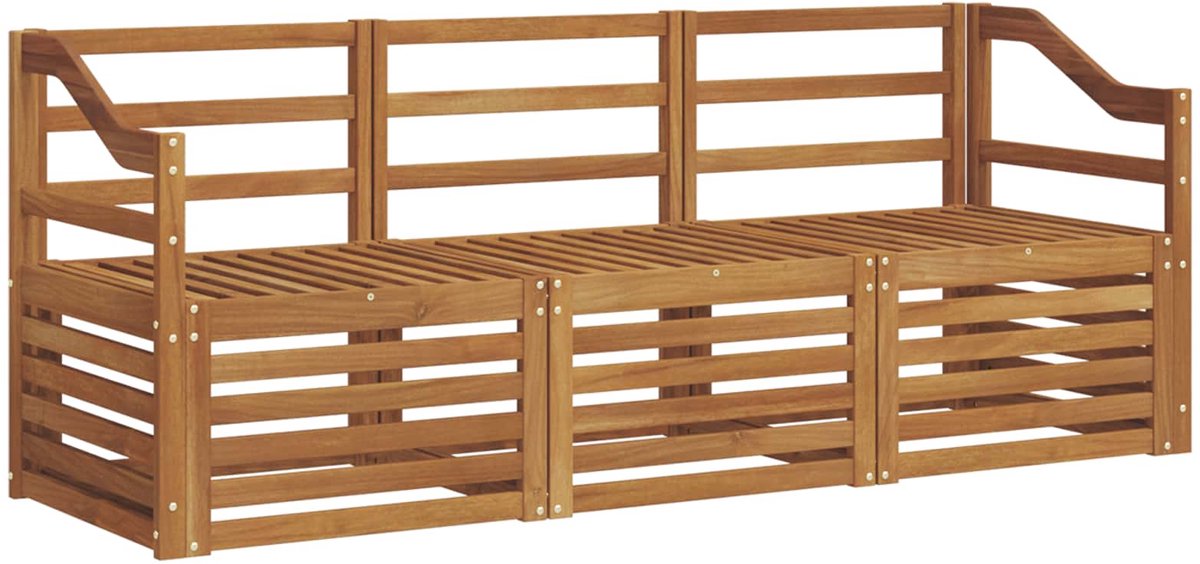 vidaXL Buiten - bank - set - 3 - st - 3-zits - Naturel - Massief - Acacia - Hout