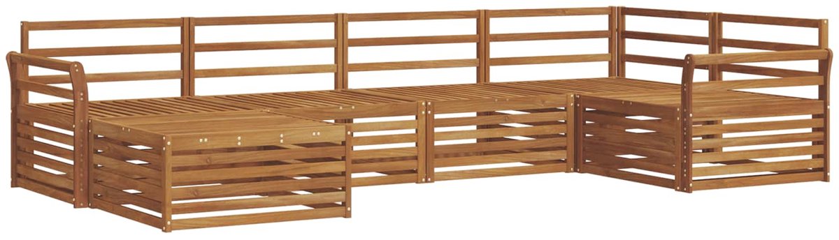 vidaXL Buiten - bank - set - 6 - st - 6-zits - Naturel - Massief - Acacia - Hout