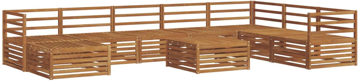vidaXL Buiten - bank - set - 9 - st - 7-zits - Naturel - Massief - Acacia - Hout