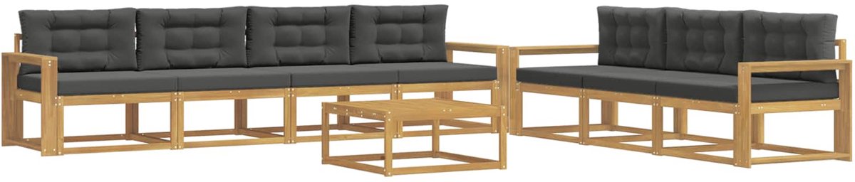 vidaXL Buiten - bank - set - 7 - st - 7-zits - Wit - en - antracietkleurig Wit en antracietkleurig