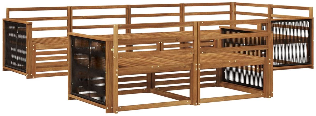 vidaXL Buiten - bank - set - 7 - st - 7-zits - Naturel - Massief - Acacia - Hout