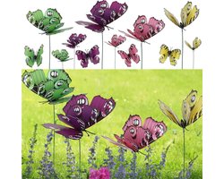 Tuinstekers Vlinder - Bloemsteker Decoratie - Tuin Verfraaien - 3D Vlinder Ontwerp - H45cm - Meerkleurig