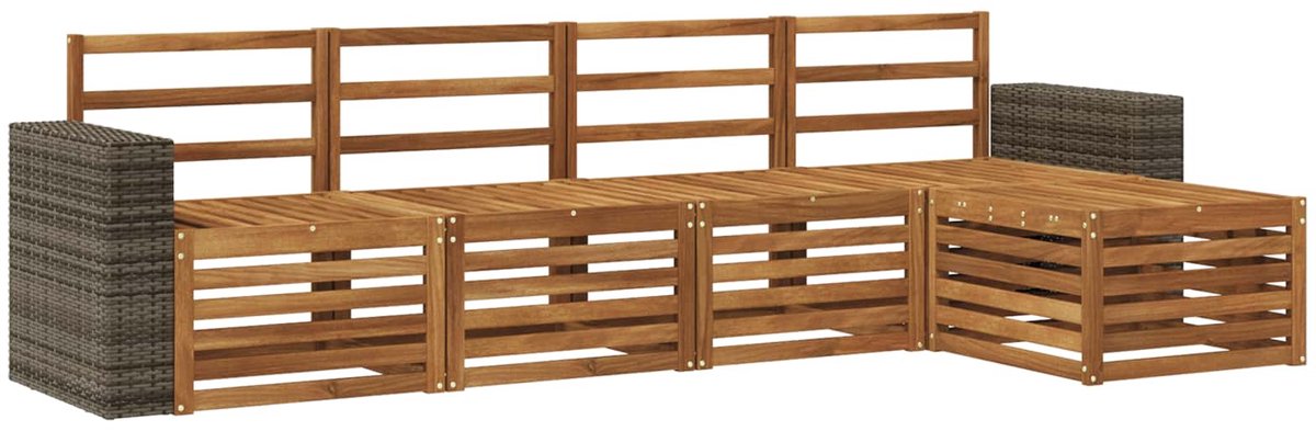 vidaXL Buiten - bank - set - 5 - st - 5-zits - Naturel - Massief - Acacia - Hout