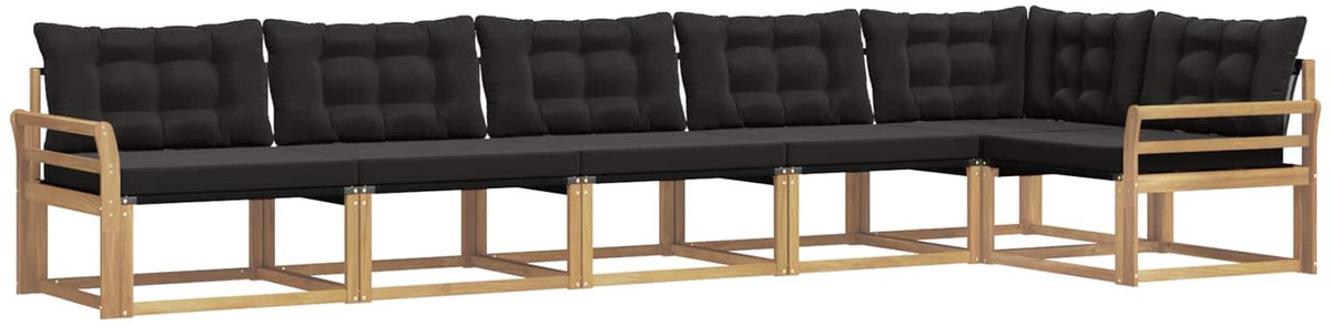 vidaXL Buiten - bank - set - 6 - st - Wit - en - zwart Wit en zwart