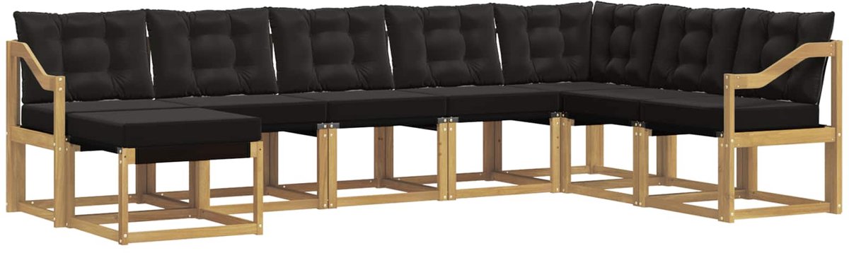 vidaXL Buiten - bank - set - 8 - st - Wit - en - zwart Wit en zwart